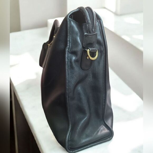 COACH VTG SOFT Black Leather WORK BAG UNISEX In GREAT CONDITION With COA - Picture 8 of 16